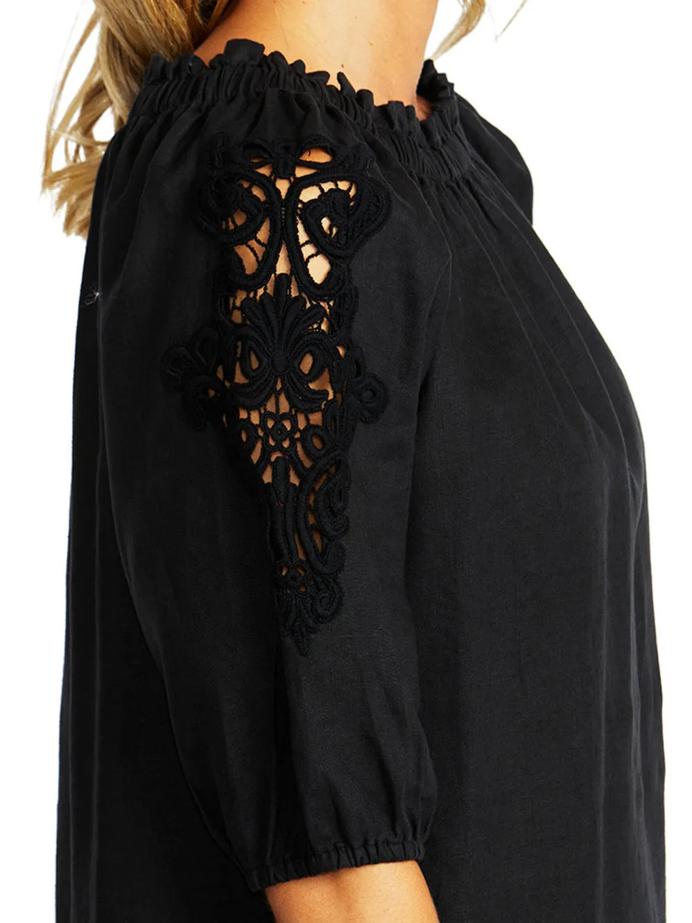 PINGPONG JOJO LINEN LACE TRIM DRESS sold by Yeltuor product image thumbnail 3