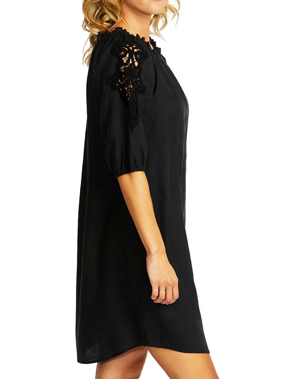 PINGPONG JOJO LINEN LACE TRIM DRESS sold by Yeltuor product image thumbnail 4