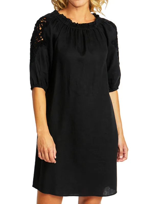 PINGPONG JOJO LINEN LACE TRIM DRESS sold by Yeltuor