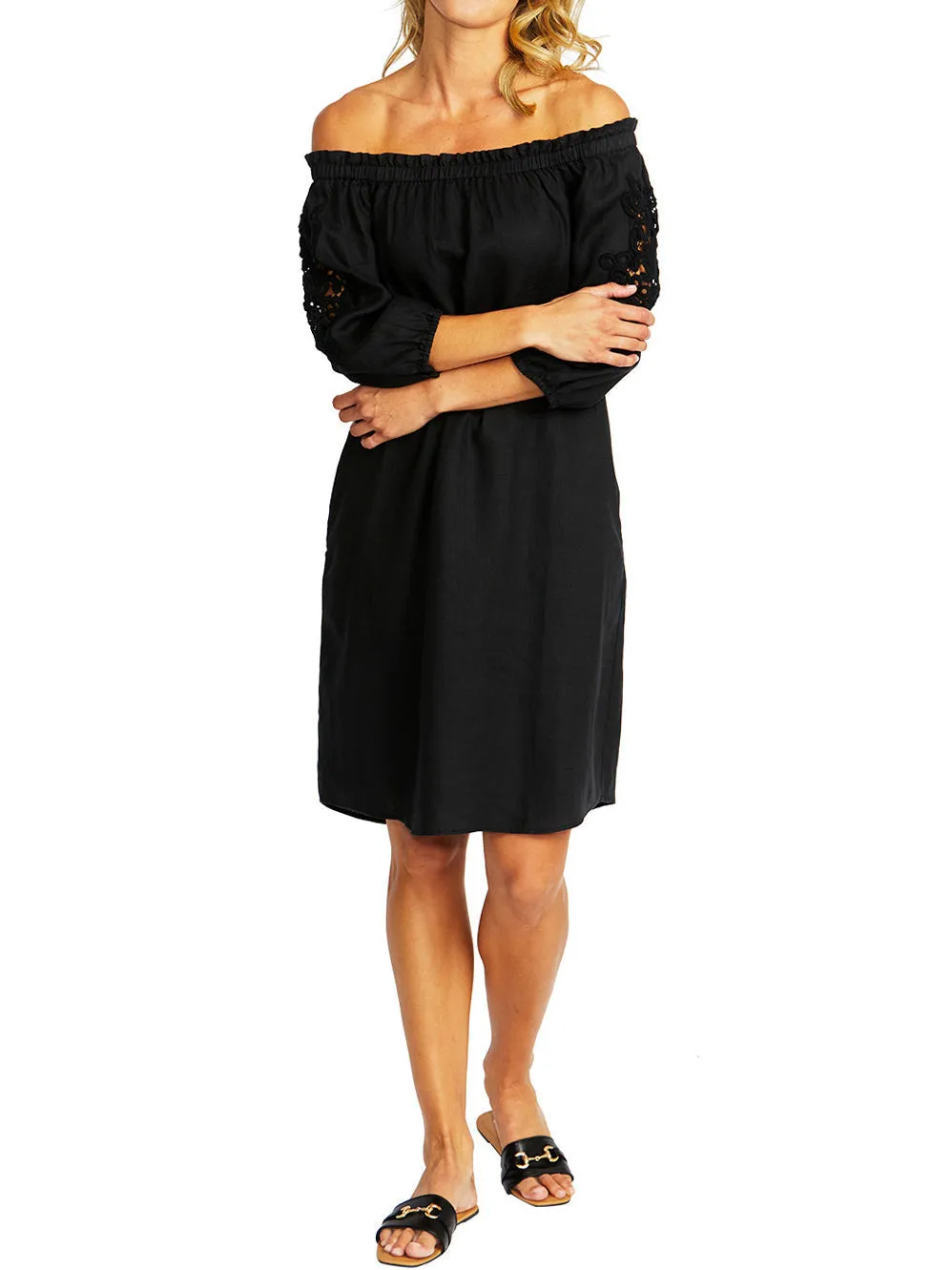 PINGPONG JOJO LINEN LACE TRIM DRESS sold by Yeltuor product image thumbnail 2