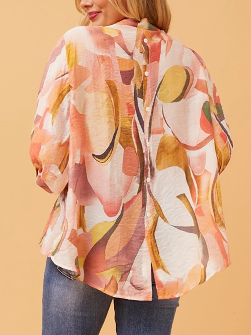 CAROLINE K MORGAN BUTTON DETAIL PRINTED SHIRT sold by Yeltuor product image thumbnail 3