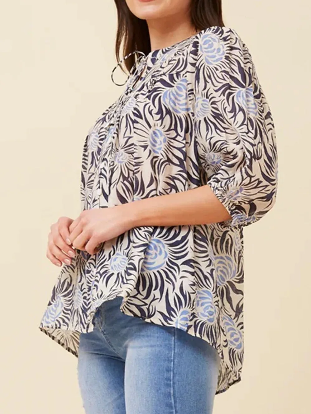 CAROLINE K MORGAN BUTTON THROUGH BLOUSE sold by Yeltuor product image thumbnail 2