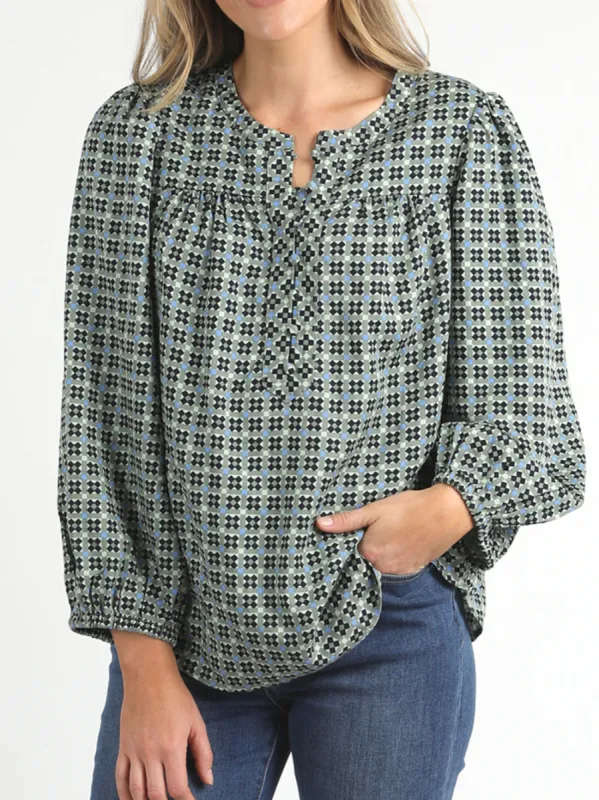 ELM TILE GEO BLOUSE sold by Yeltuor