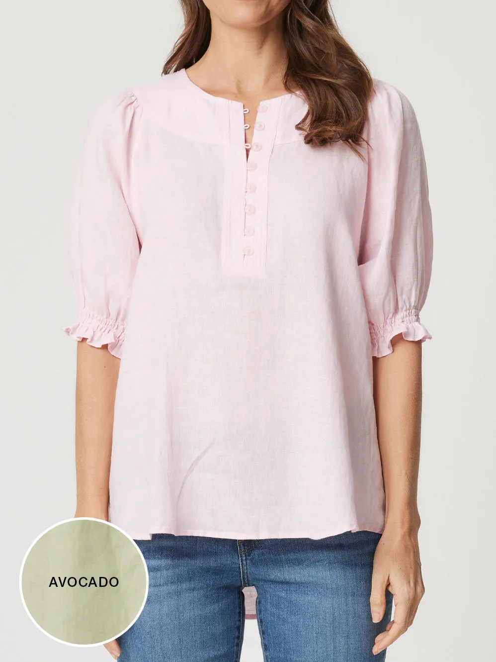 ENNI LINEN BUTTON FRONT TOP sold by Yeltuor product image thumbnail 4