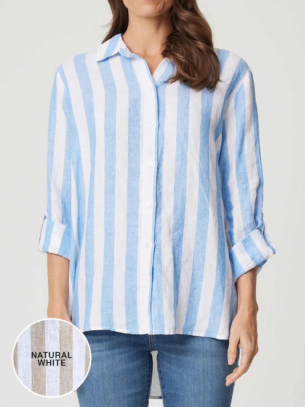 ENNI LINEN STRIPE SHIRT sold by Yeltuor product image thumbnail 4