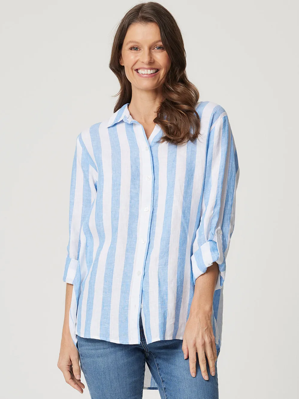 ENNI LINEN STRIPE SHIRT sold by Yeltuor product image thumbnail 2