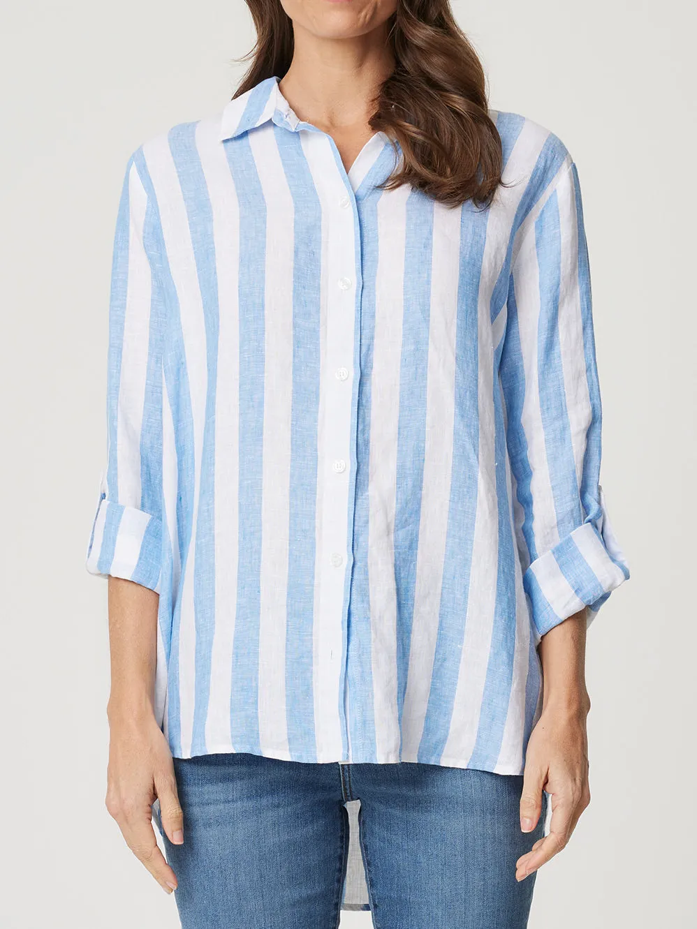 ENNI LINEN STRIPE SHIRT sold by Yeltuor