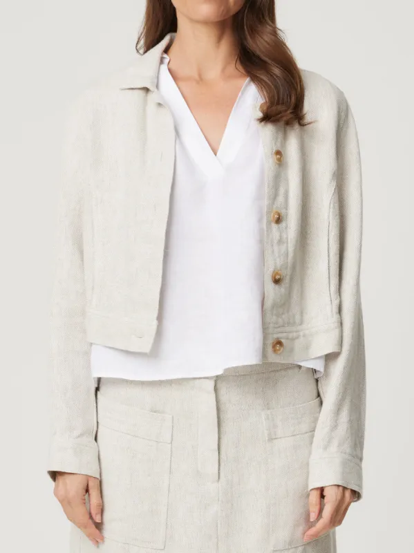 ENNI LINEN CROP JACKET sold by Yeltuor