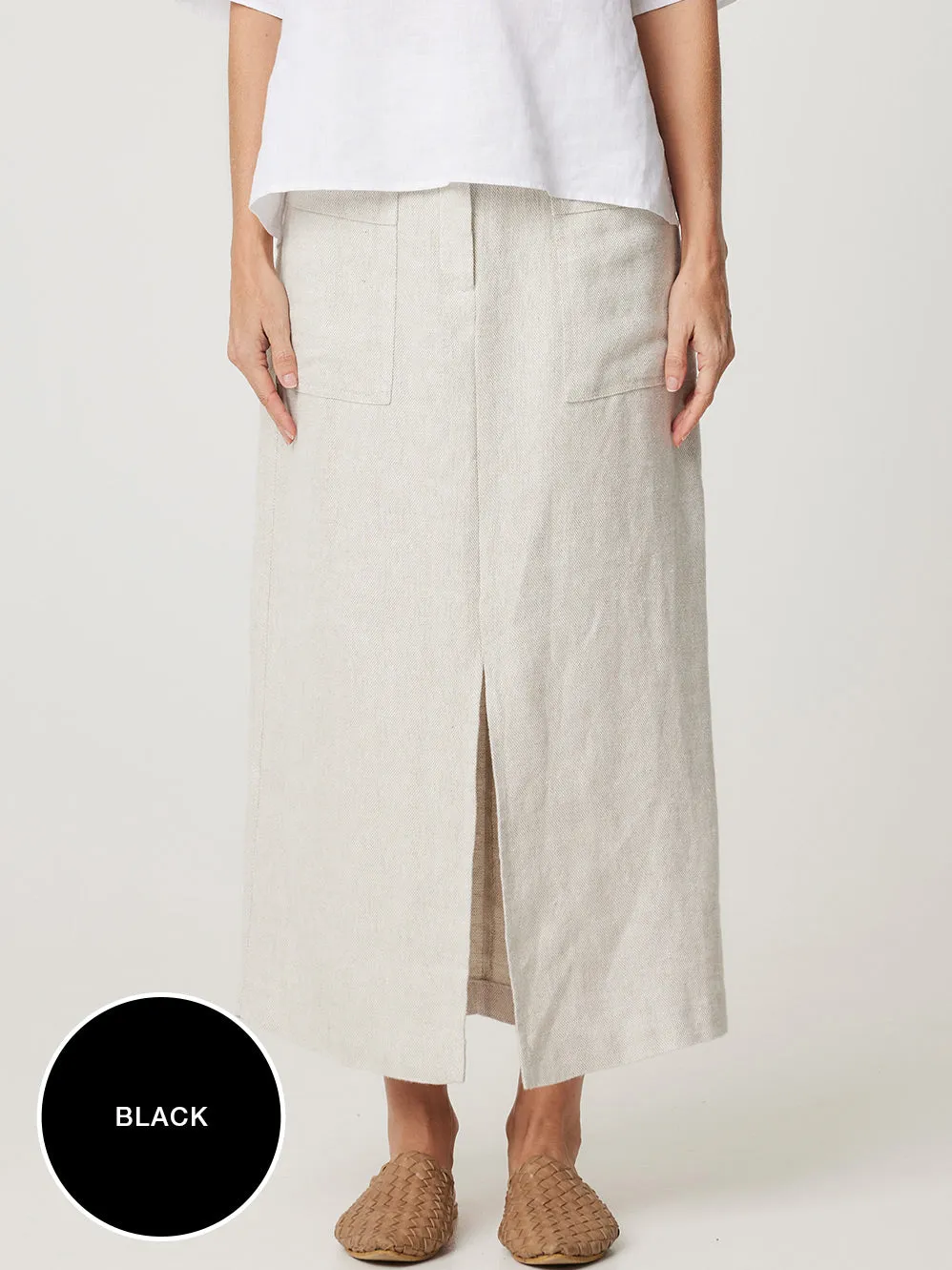 ENNI LINEN MIDI SKIRT sold by Yeltuor product image thumbnail 3