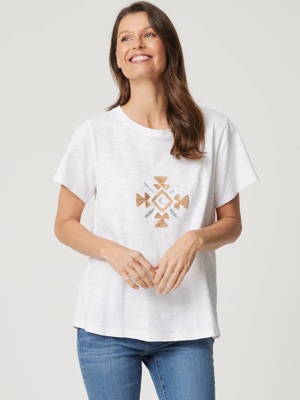 ENNI IKAT SEQUIN TEE sold by Yeltuor product image thumbnail 2