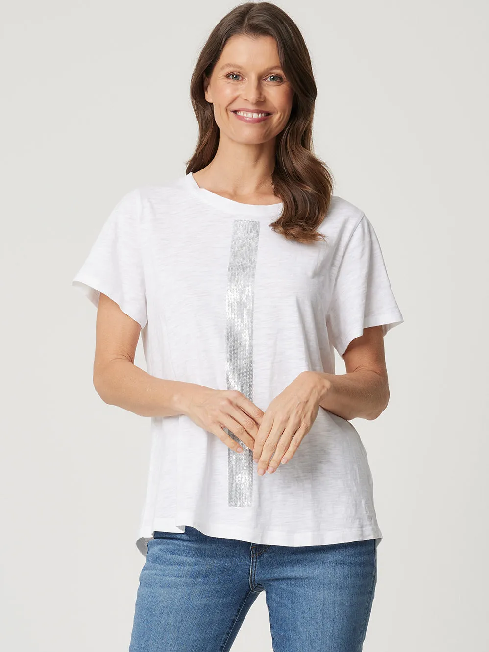 ENNI SEQUIN STRIPE TEE sold by Yeltuor product image thumbnail 2