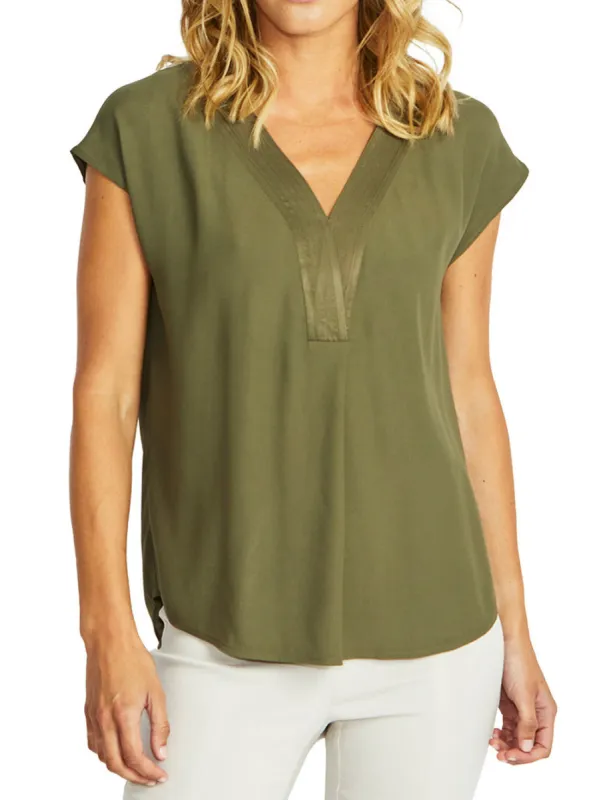 HELEN SLINKY V NECK TOP sold by Yeltuor