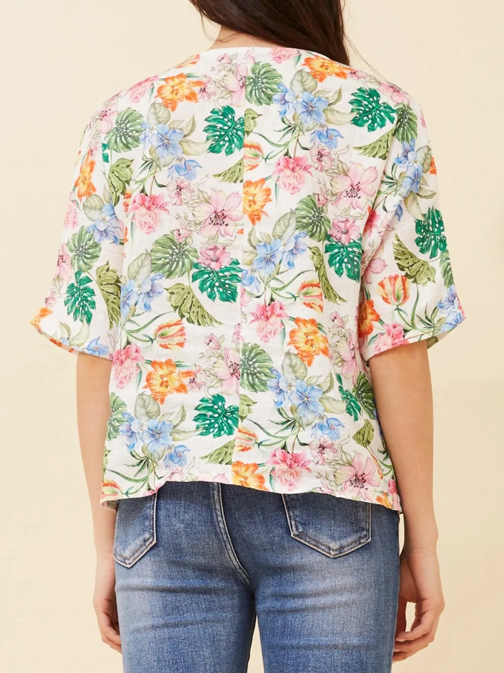 BOTTEGA MODA SHORT SLEEVE FLORAL TOP sold by Yeltuor product image thumbnail 3