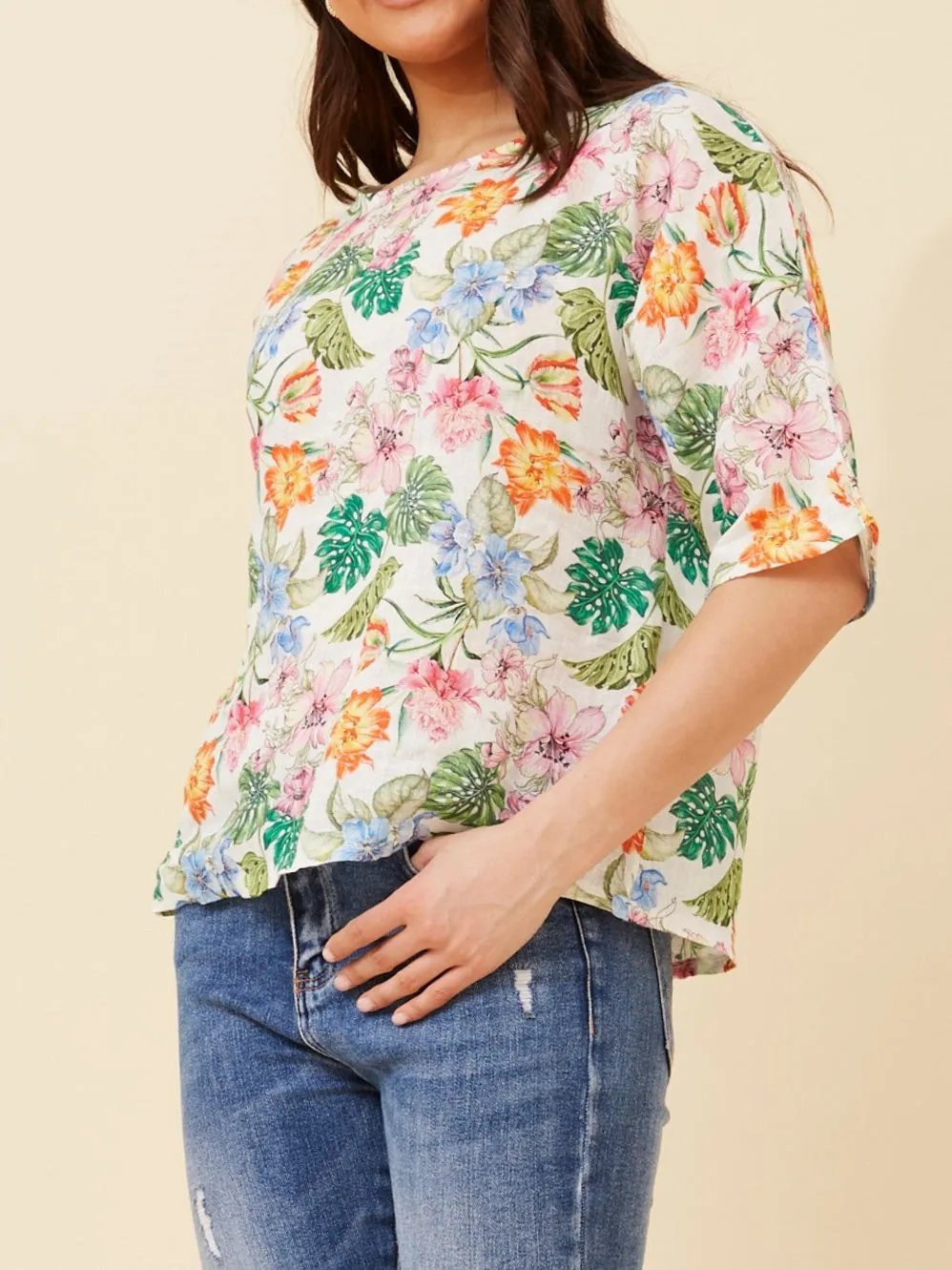 BOTTEGA MODA SHORT SLEEVE FLORAL TOP sold by Yeltuor product image thumbnail 2