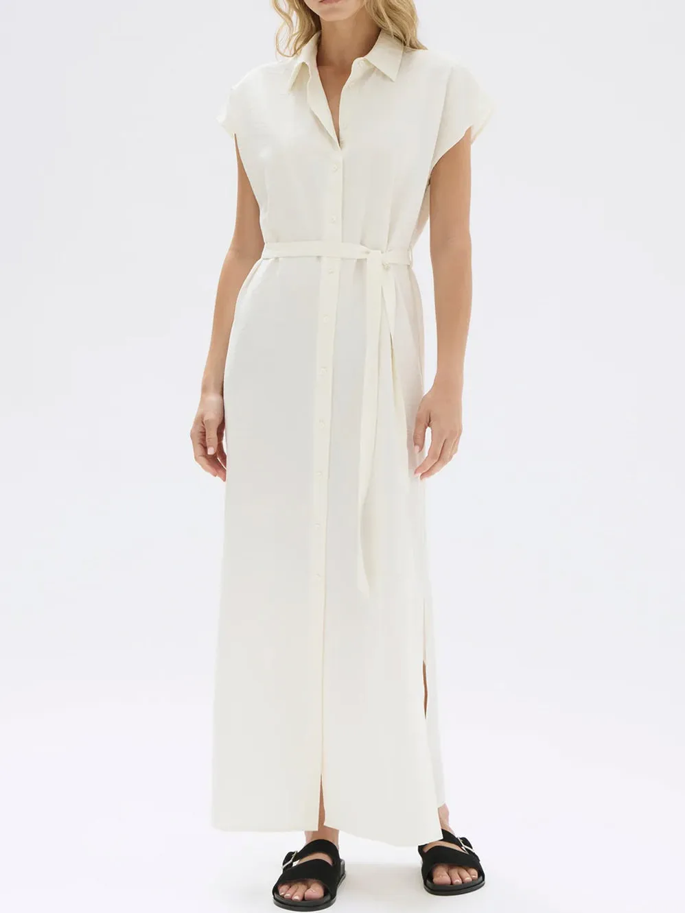 ASSEMBLY LABEL HEATHER MAXI SHIRT DRESS sold by Yeltuor