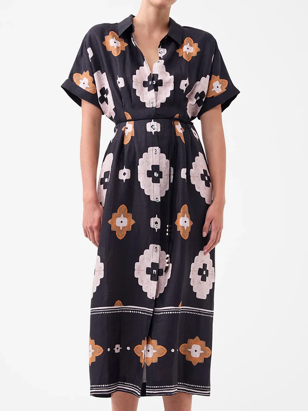 MORRISON NAVI LINEN SHIRT DRESS sold by Yeltuor