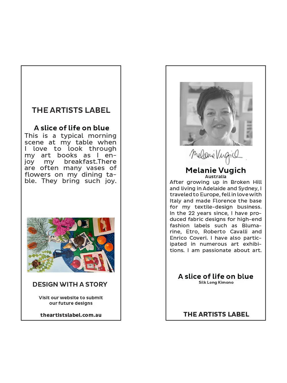 THE ARTISTS LABEL A SLICE OF LIFE ON BLUE LONG SILK KIMONO sold by Yeltuor product image thumbnail 4