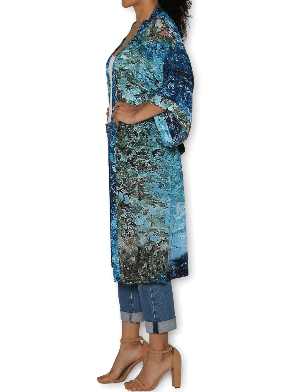 THE ARTISTS LABEL CINQUE TERRE DREAMING LONG SILK KIMONO sold by Yeltuor product image thumbnail 2