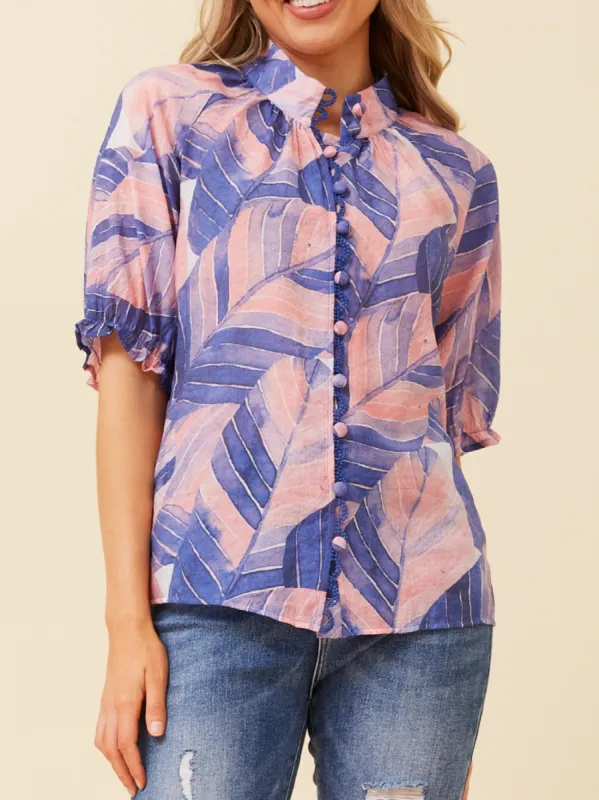 CAROLINE K MORGAN PUFF SLEEVE BLOUSE sold by Yeltuor