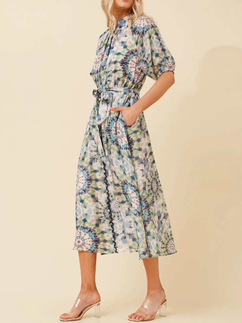 CAROLINE K MORGAN PRINTED MIDI DRESS sold by Yeltuor product image thumbnail 2