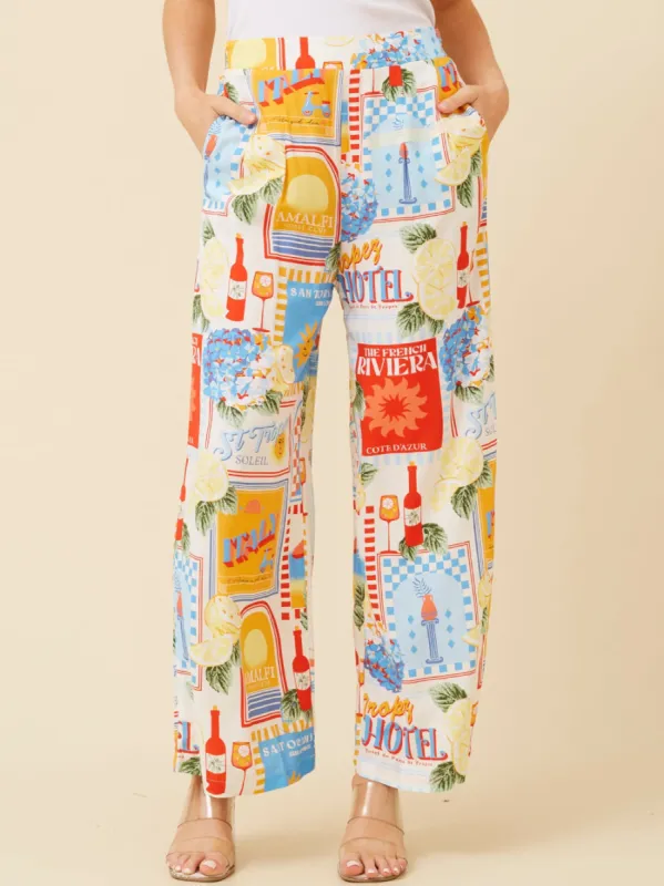 CAROLINE K MORGAN PRINT WIDE LEG PANT sold by Yeltuor