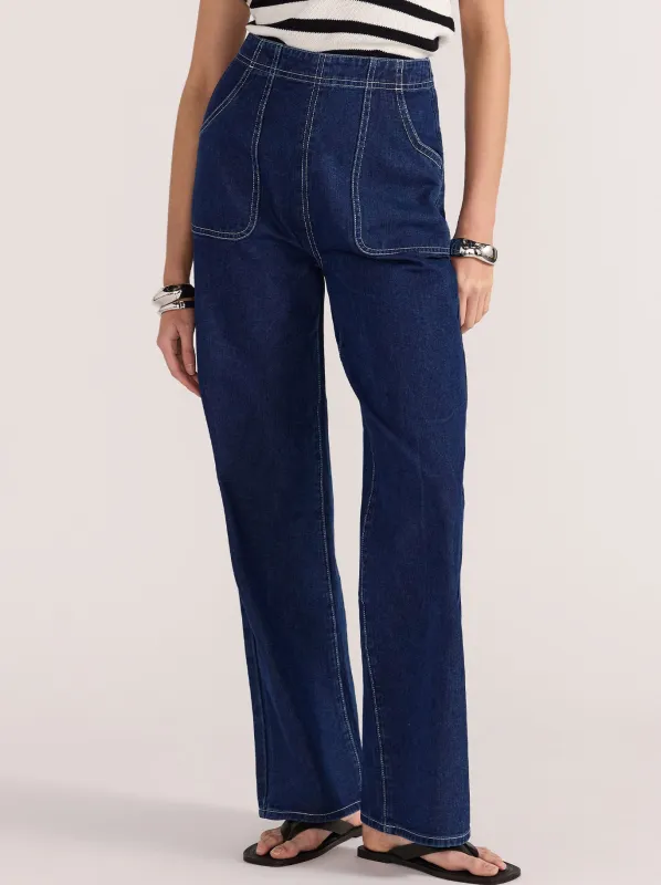 STAPLE THE LABEL AUGUSTA HIGH WASITED JEANS sold by Yeltuor