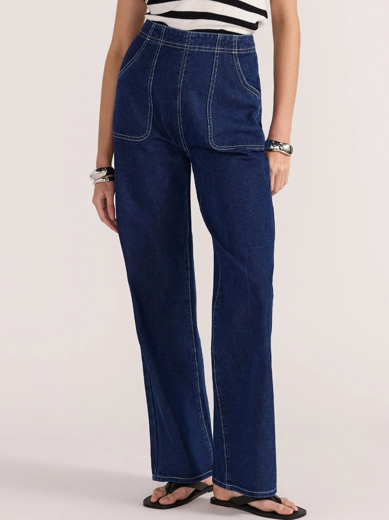 STAPLE THE LABEL AUGUSTA HIGH WASITED JEANS sold by Yeltuor