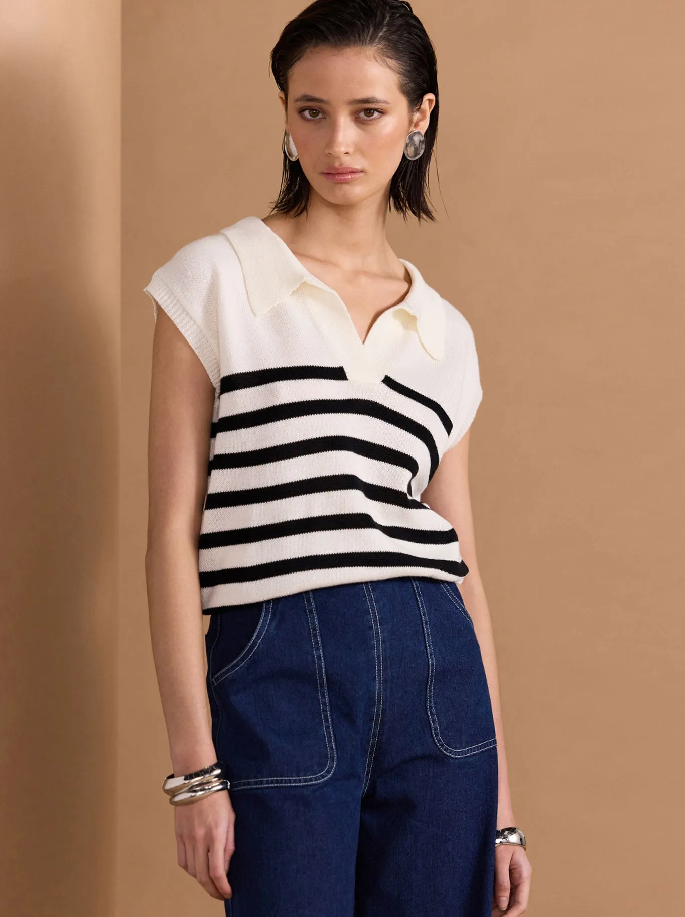 STAPLE THE LABEL REMI STRIPED POLO KNIT sold by Yeltuor product image thumbnail 4