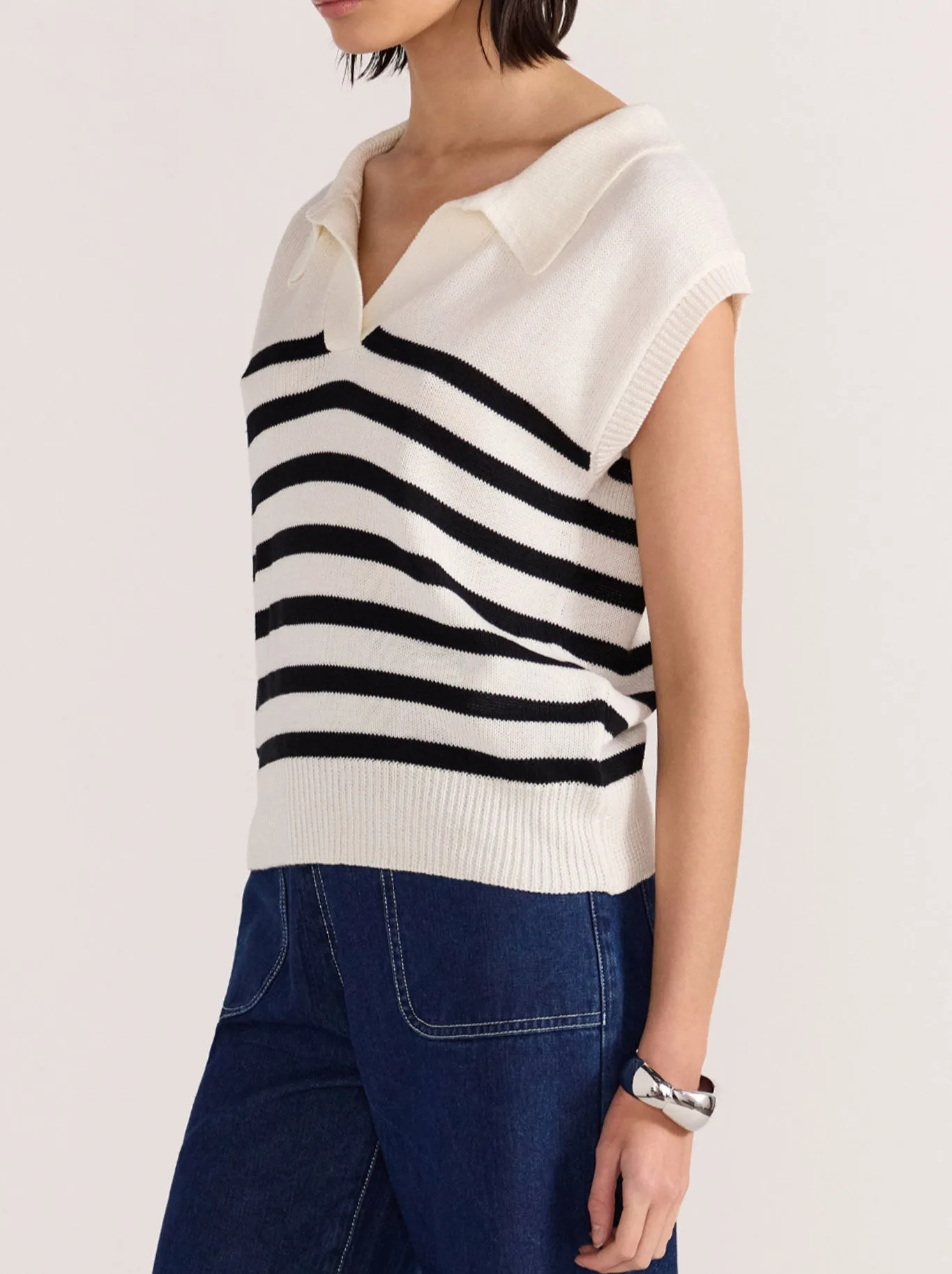 STAPLE THE LABEL REMI STRIPED POLO KNIT sold by Yeltuor product image thumbnail 2