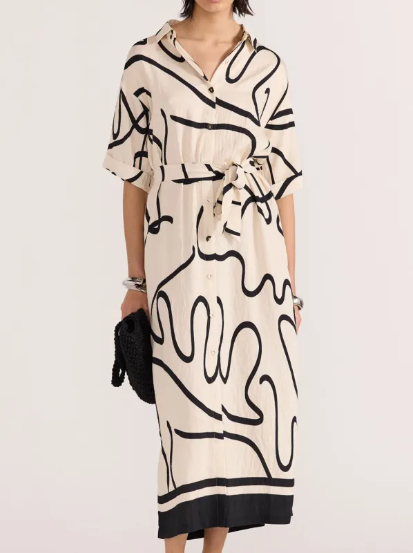 STAPLE THE LABEL ZENITH MIDI SHIRT DRESS sold by Yeltuor