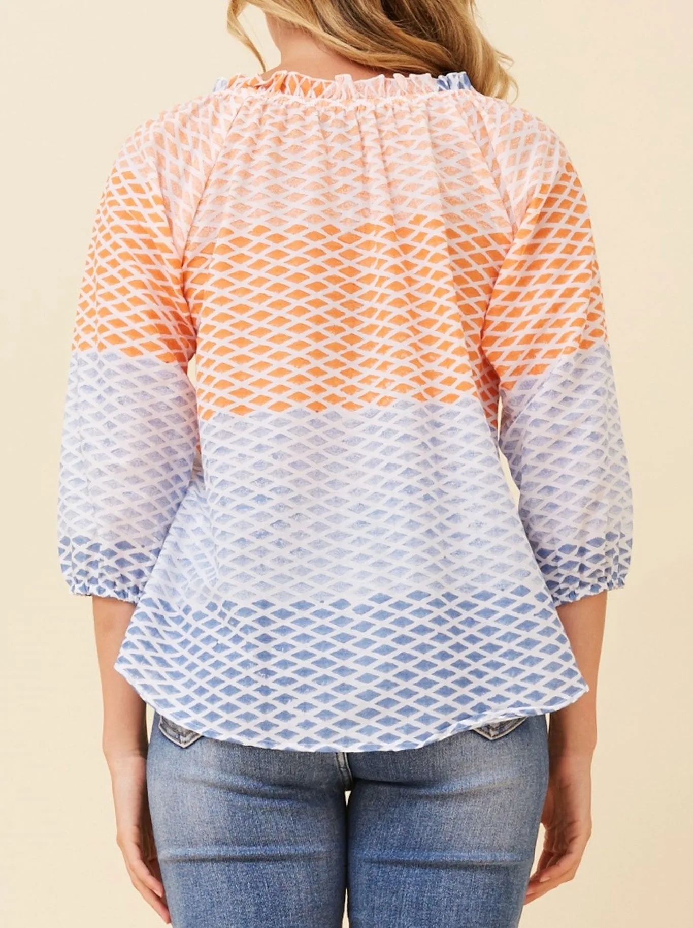 CAROLINE K MORGAN 3/4 SLEEVE PRINTED TOP sold by Yeltuor product image thumbnail 3