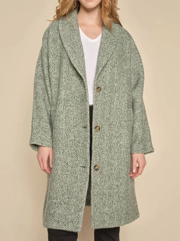 MOS MOSH ADELAIDE HERRINGBONE COAT sold by Yeltuor