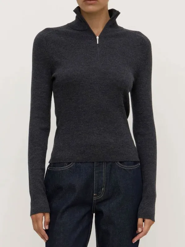 ASSEMBLY LABEL LAINE QUARTER ZIP WOOL KNIT sold by Yeltuor