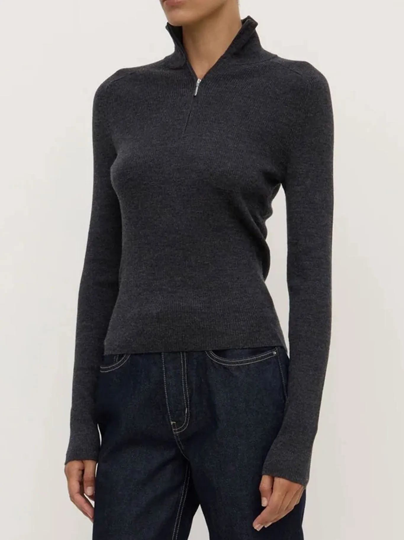 ASSEMBLY LABEL LAINE QUARTER ZIP WOOL KNIT sold by Yeltuor product image thumbnail 2