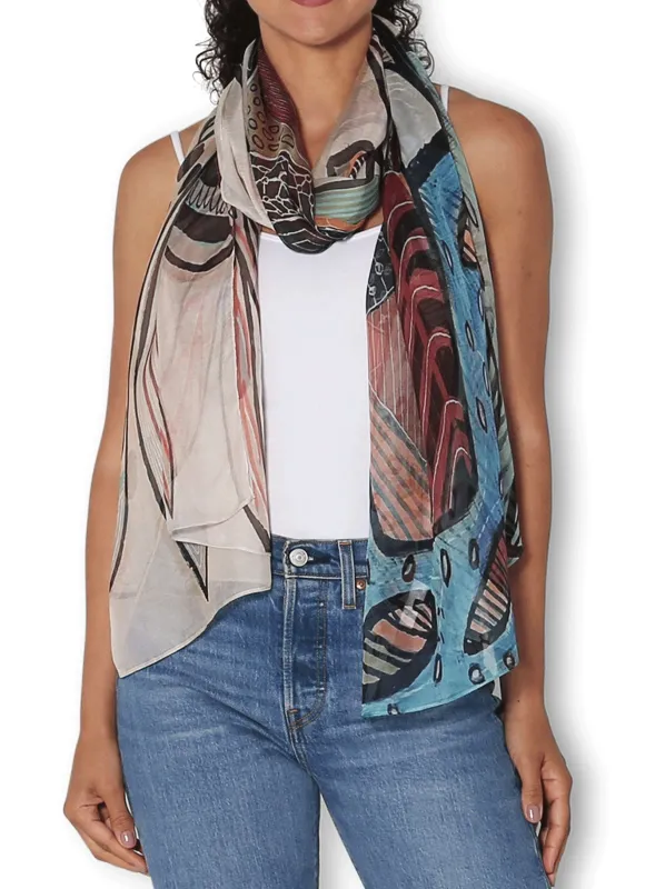 THE ARTISTS LABEL POTTED PLANTS SILK SCARF sold by Yeltuor