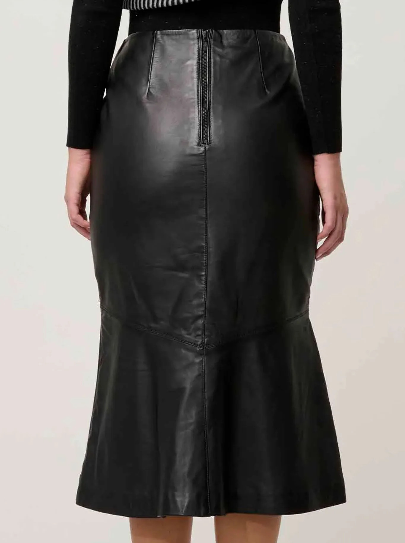 ONCE WAS MABEL LEATHER CURVED TIER SKIRT sold by Yeltuor product image thumbnail 4