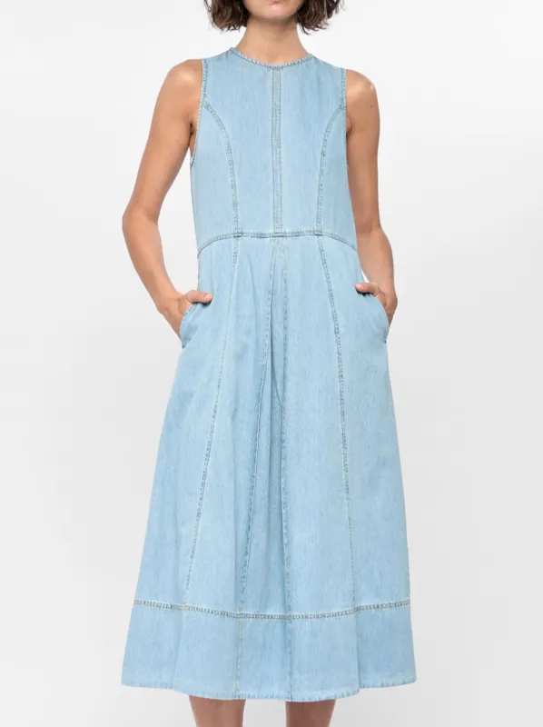 STAPLE THE LABEL AMELIA CHAMBRAY MIDI DRESS sold by Yeltuor