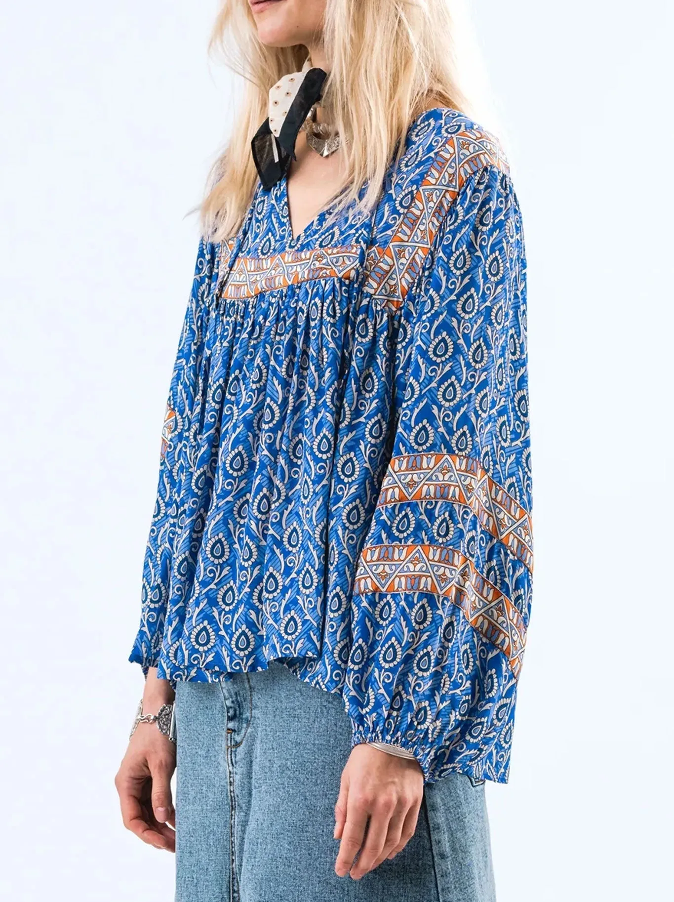 LOLLYS LAUNDRY TEEL BLOUSE sold by Yeltuor product image thumbnail 4