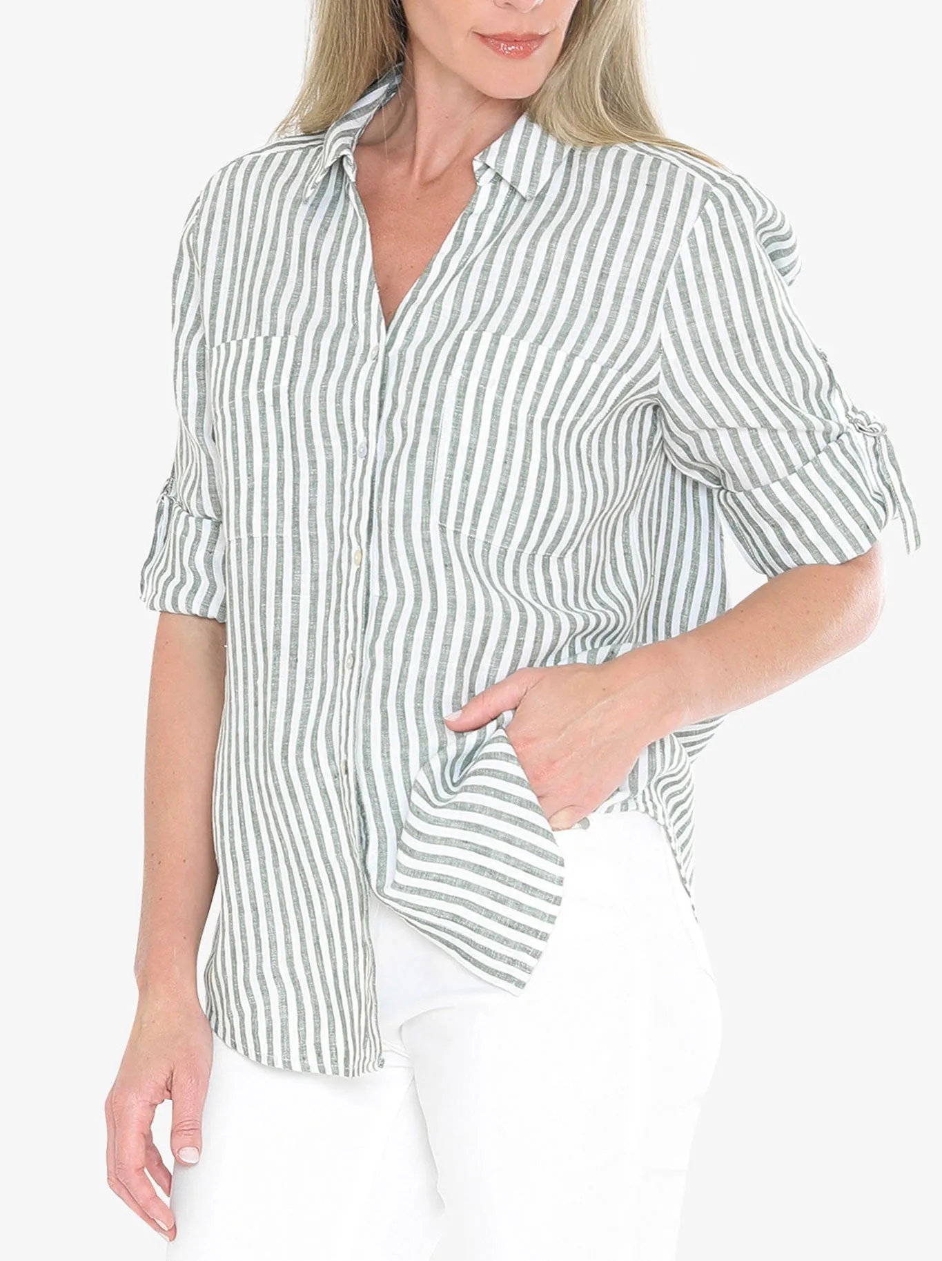 JUMP STRIPE LINEN SHIRT sold by Yeltuor product image thumbnail 2
