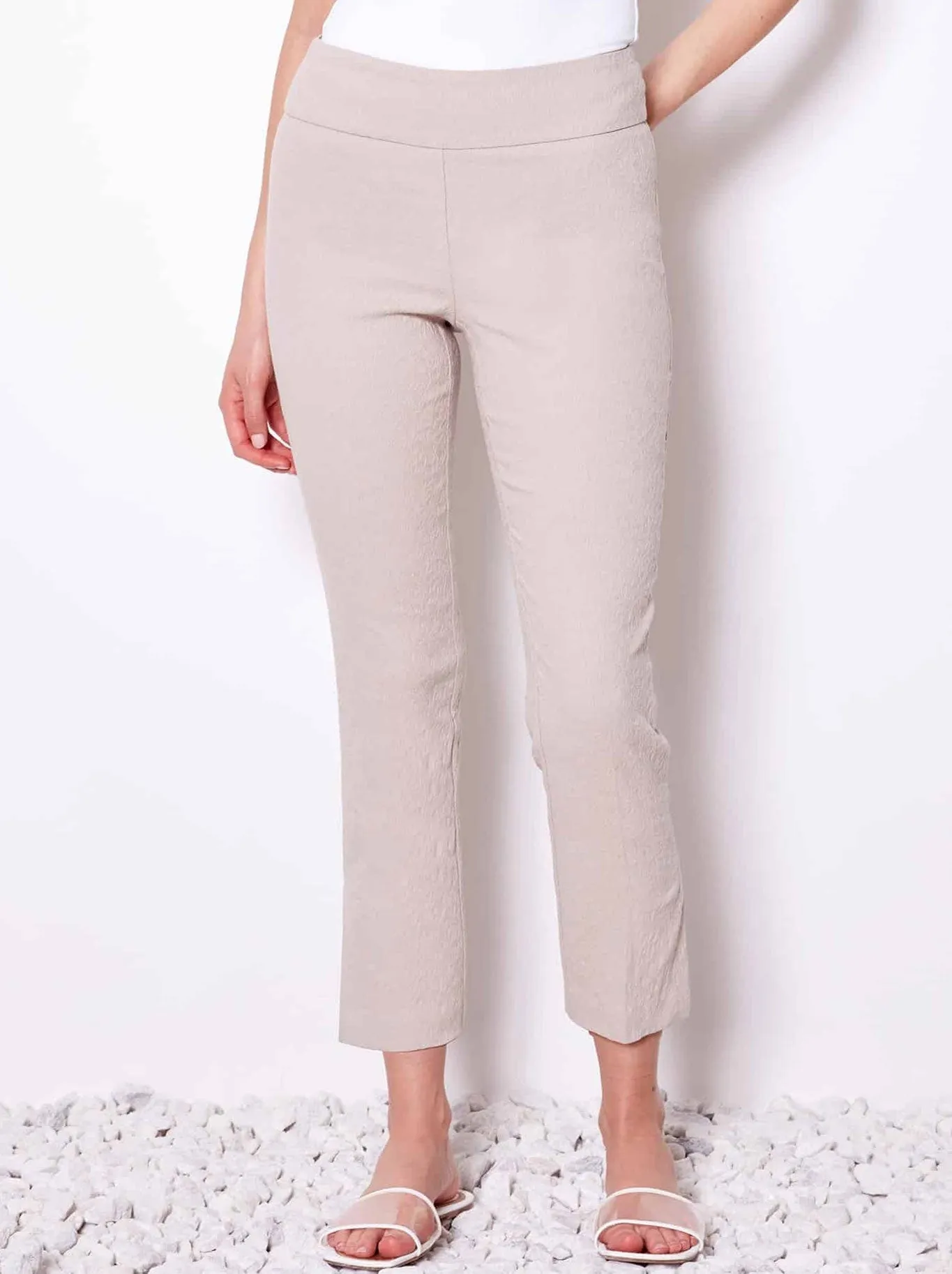 UP! SOLID TEXTURED JACQUARD ANKLE PANT sold by Yeltuor product image thumbnail 3