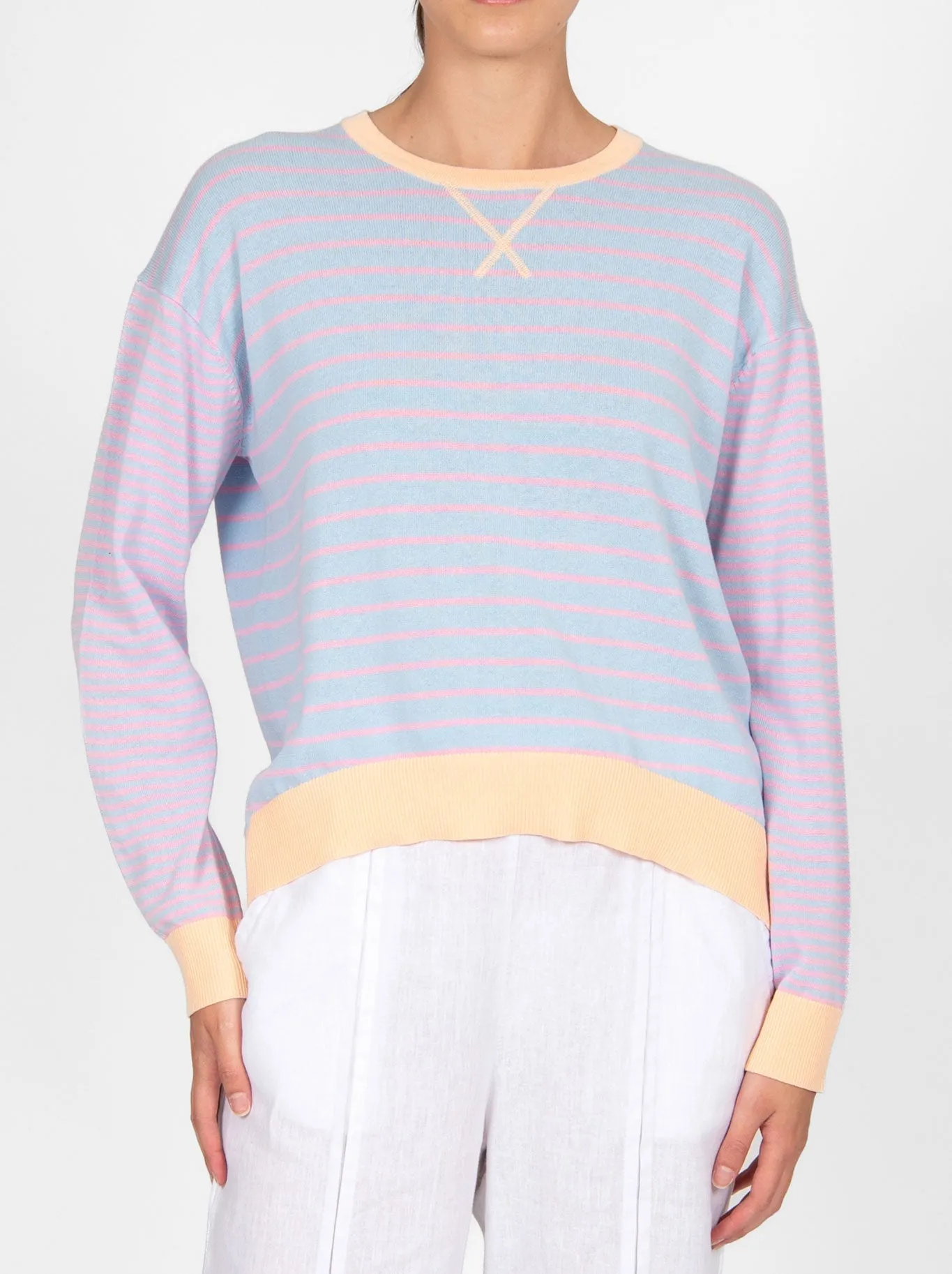 BRIDGE & LORD CURVED HEM STRIPED PULLOVER sold by Yeltuor product image thumbnail 4