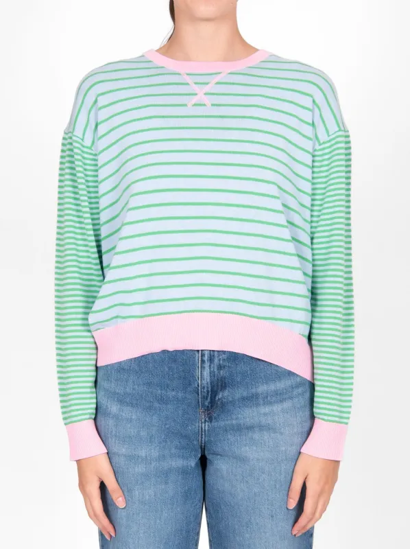 BRIDGE & LORD CURVED HEM STRIPED PULLOVER sold by Yeltuor