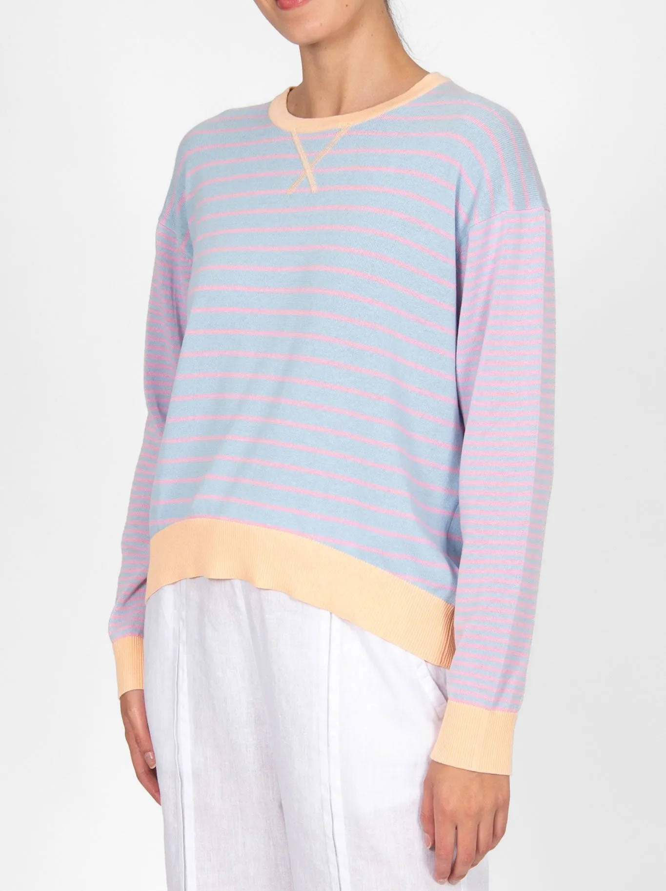 BRIDGE & LORD CURVED HEM STRIPED PULLOVER sold by Yeltuor product image thumbnail 5