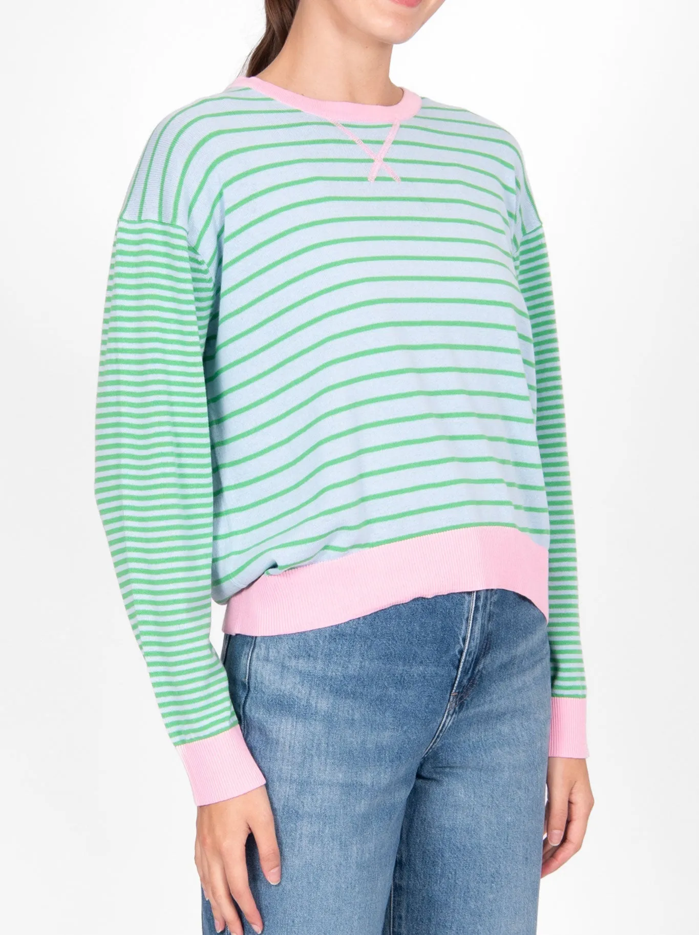 BRIDGE & LORD CURVED HEM STRIPED PULLOVER sold by Yeltuor product image thumbnail 2