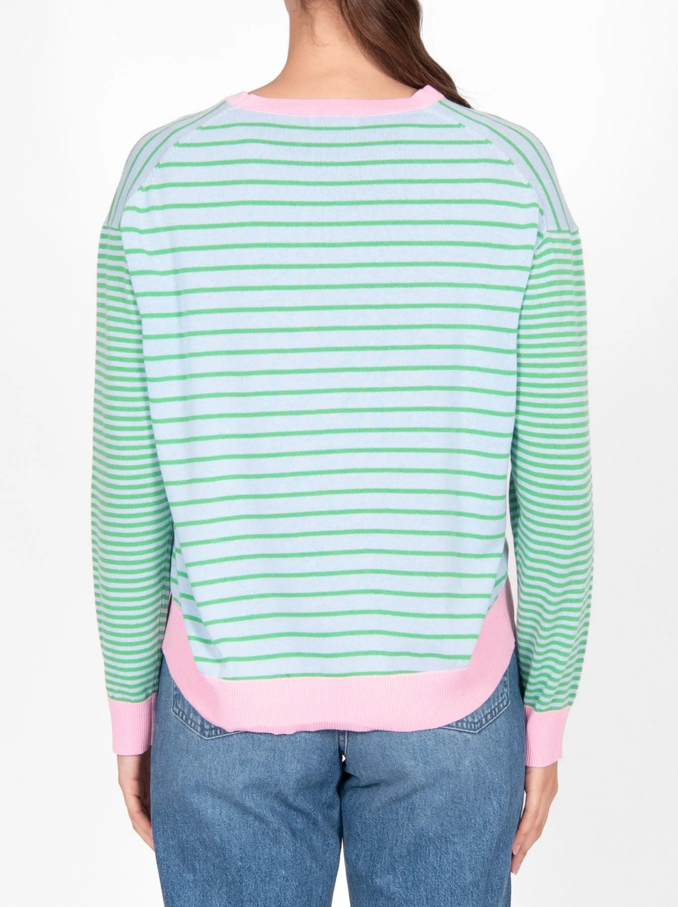 BRIDGE & LORD CURVED HEM STRIPED PULLOVER sold by Yeltuor product image thumbnail 3