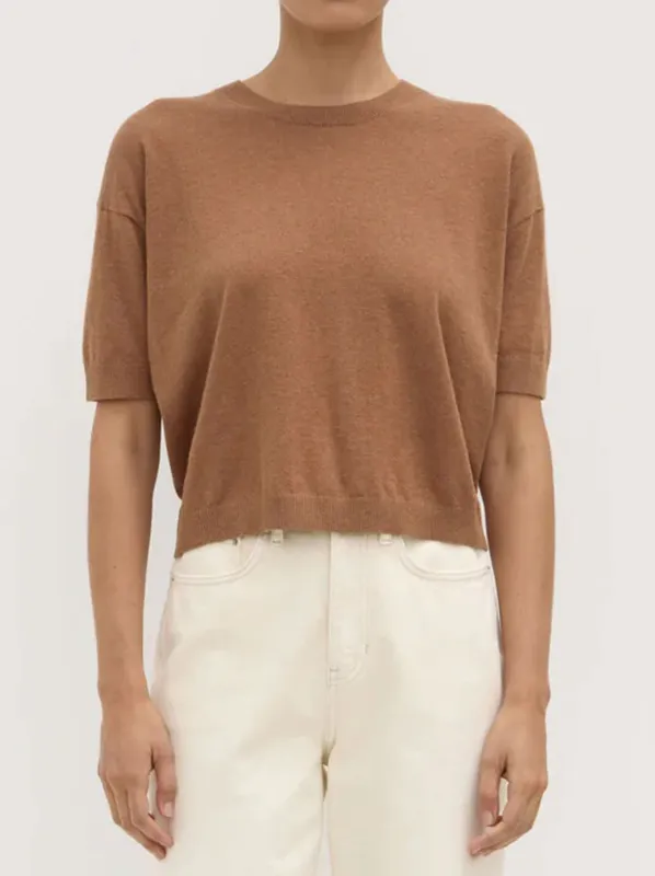 ASSEMBLY LABEL VANYA COTTON CASHMERE BOXY KNIT TEE sold by Yeltuor