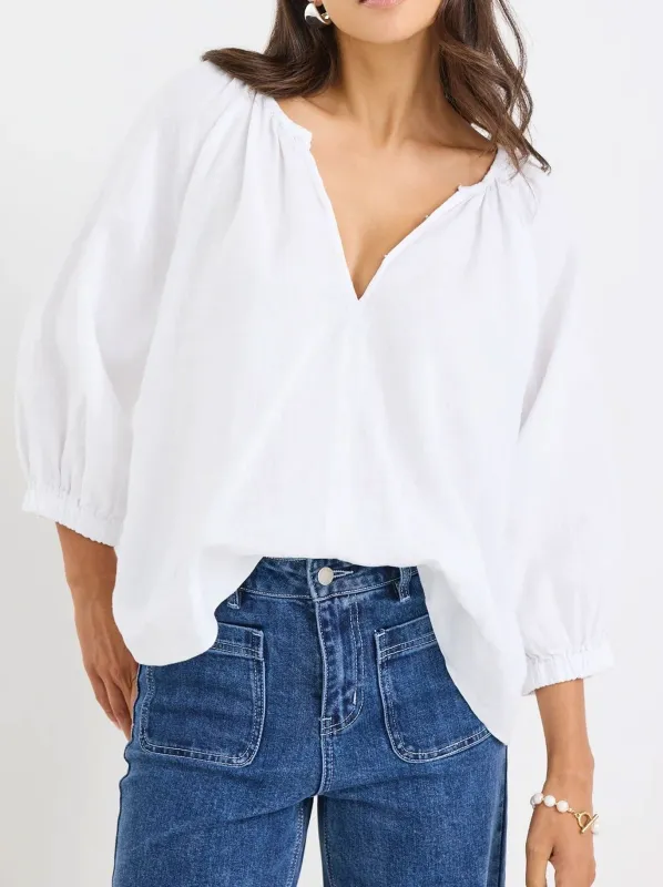 RE:UNION THE LABEL REVOLUTIONARY LINEN TOP sold by Yeltuor