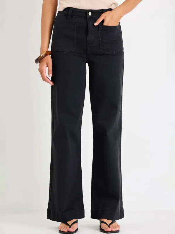 AMONG THE BRAVE ZOEY HIGH RISE WIDE LEG JEAN sold by Yeltuor