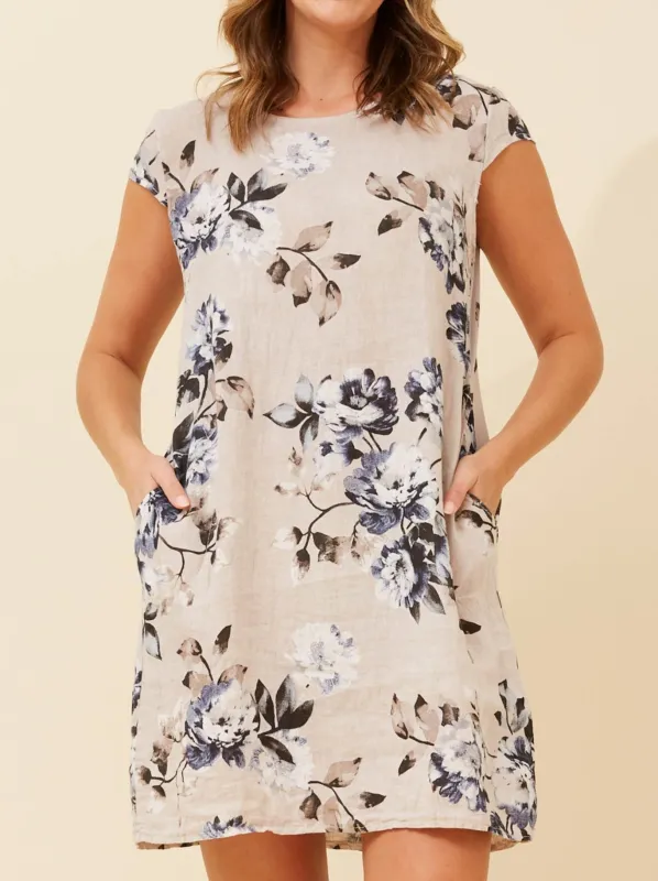 BOTTEGA MODA LINEN FLORAL DRESS made by Yeltuor