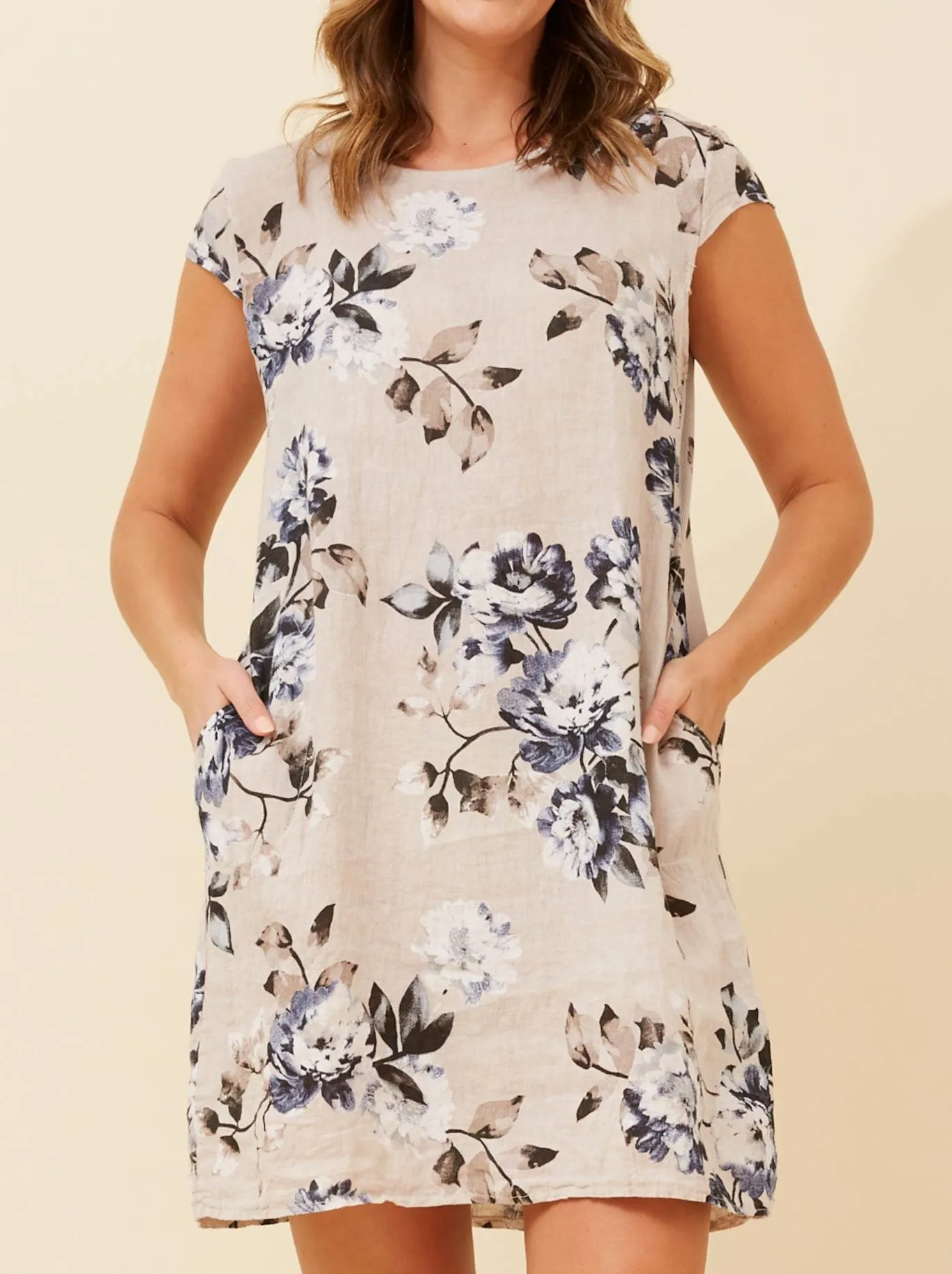 BOTTEGA MODA LINEN FLORAL DRESS sold by Yeltuor